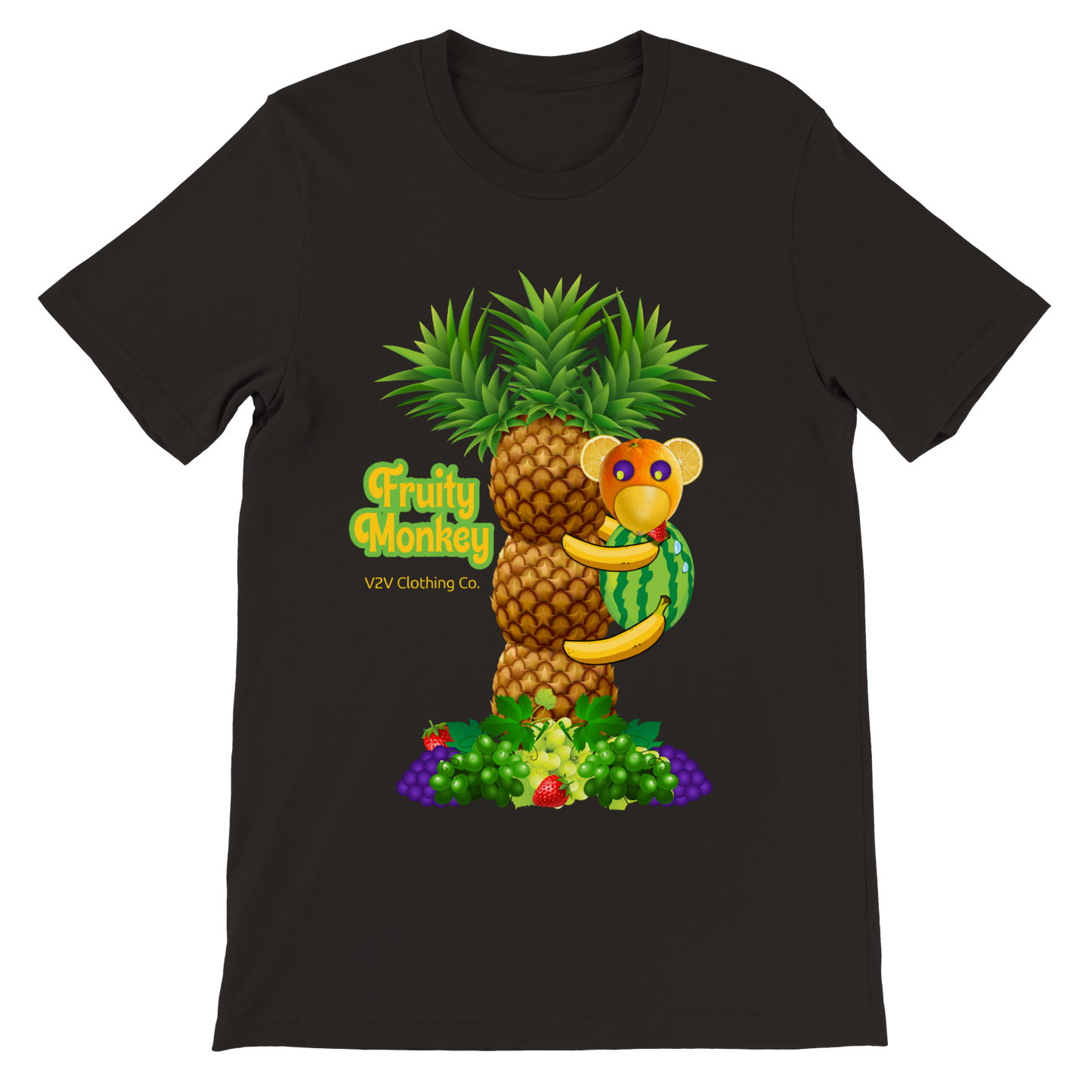 V2V Premium Unisex Crewneck T-shirt "Fruity Monkey"